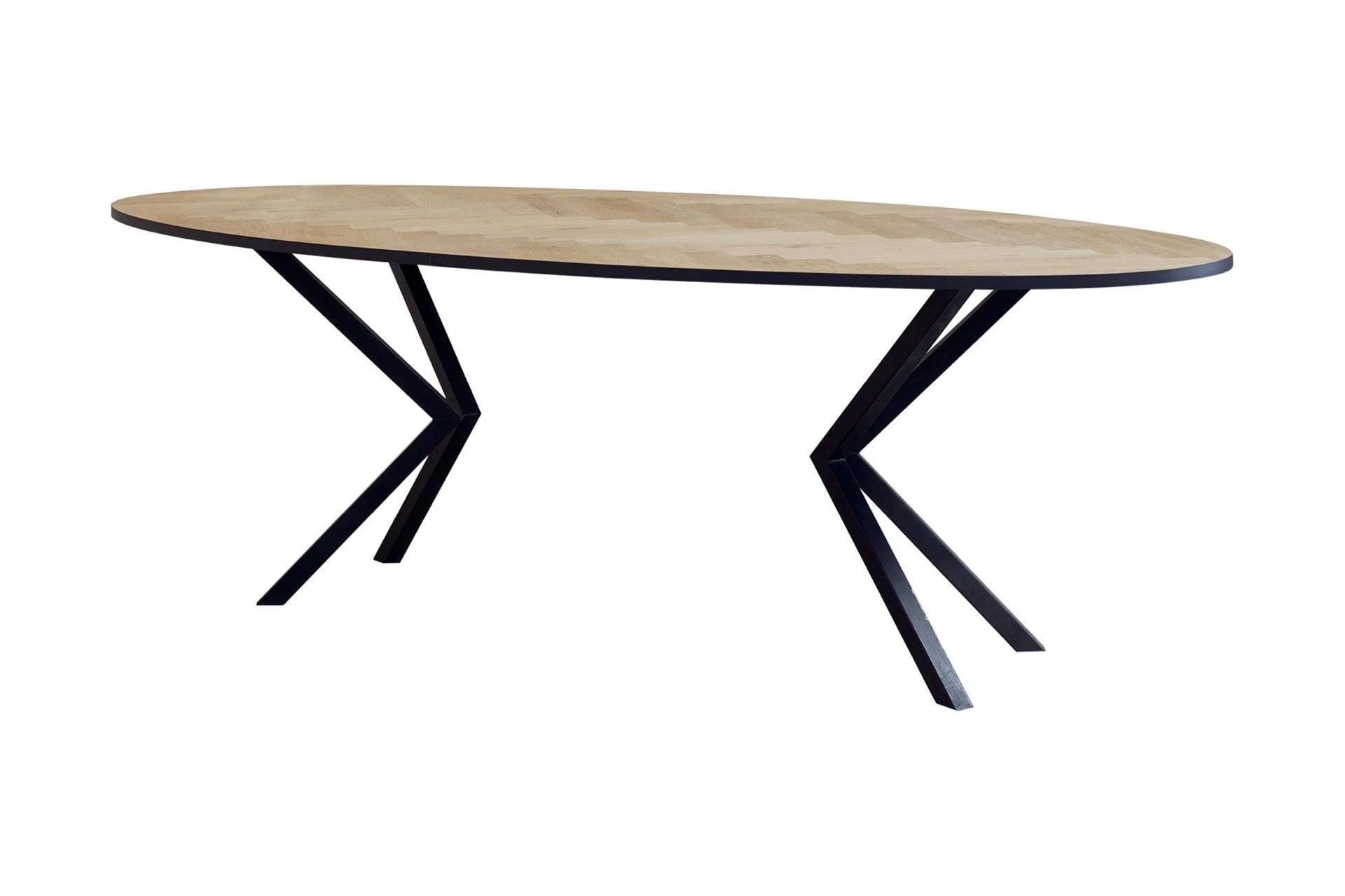 Ovaler Fischgrät Esstisch Scissor
