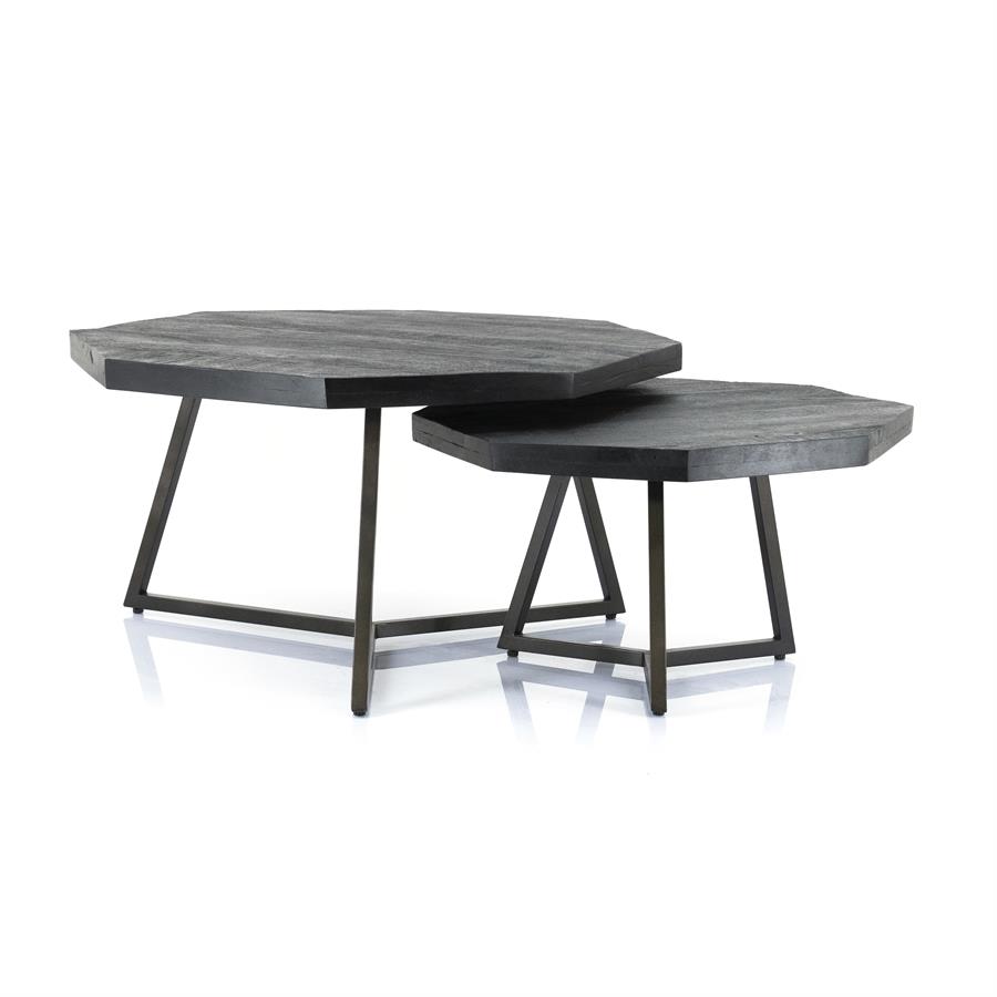 Couchtisch Set Octagon – schwarz