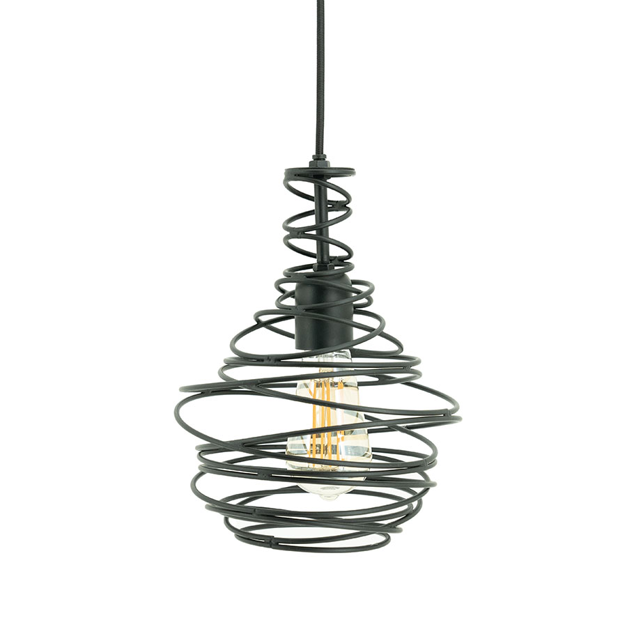Hängelampe Coil – schwarz