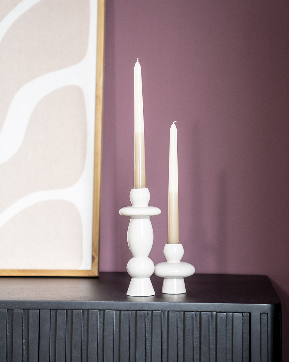 Kerzenständer Barolo (2er Set) – beige