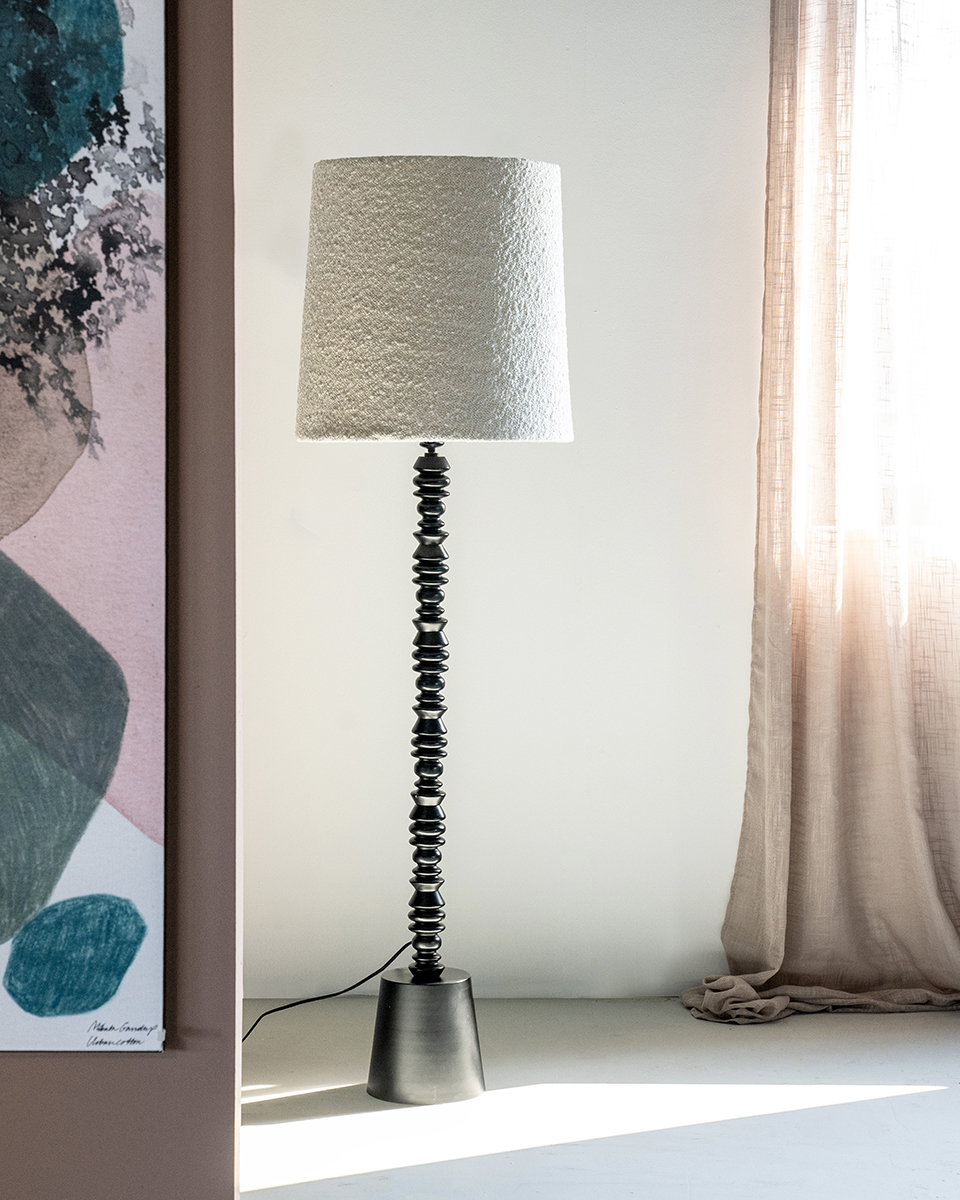 Stehlampe PULSE beige + schwarz