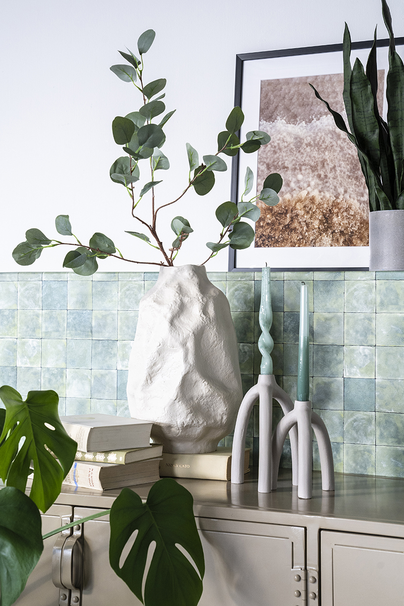 Vase Dent groß – cremeweiß