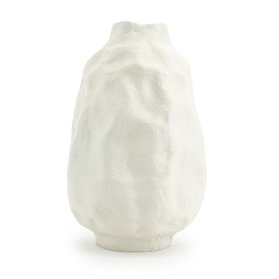 Vase Dent groß – cremeweiß
