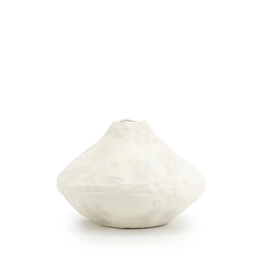 Vase Dent klein – cremeweiß