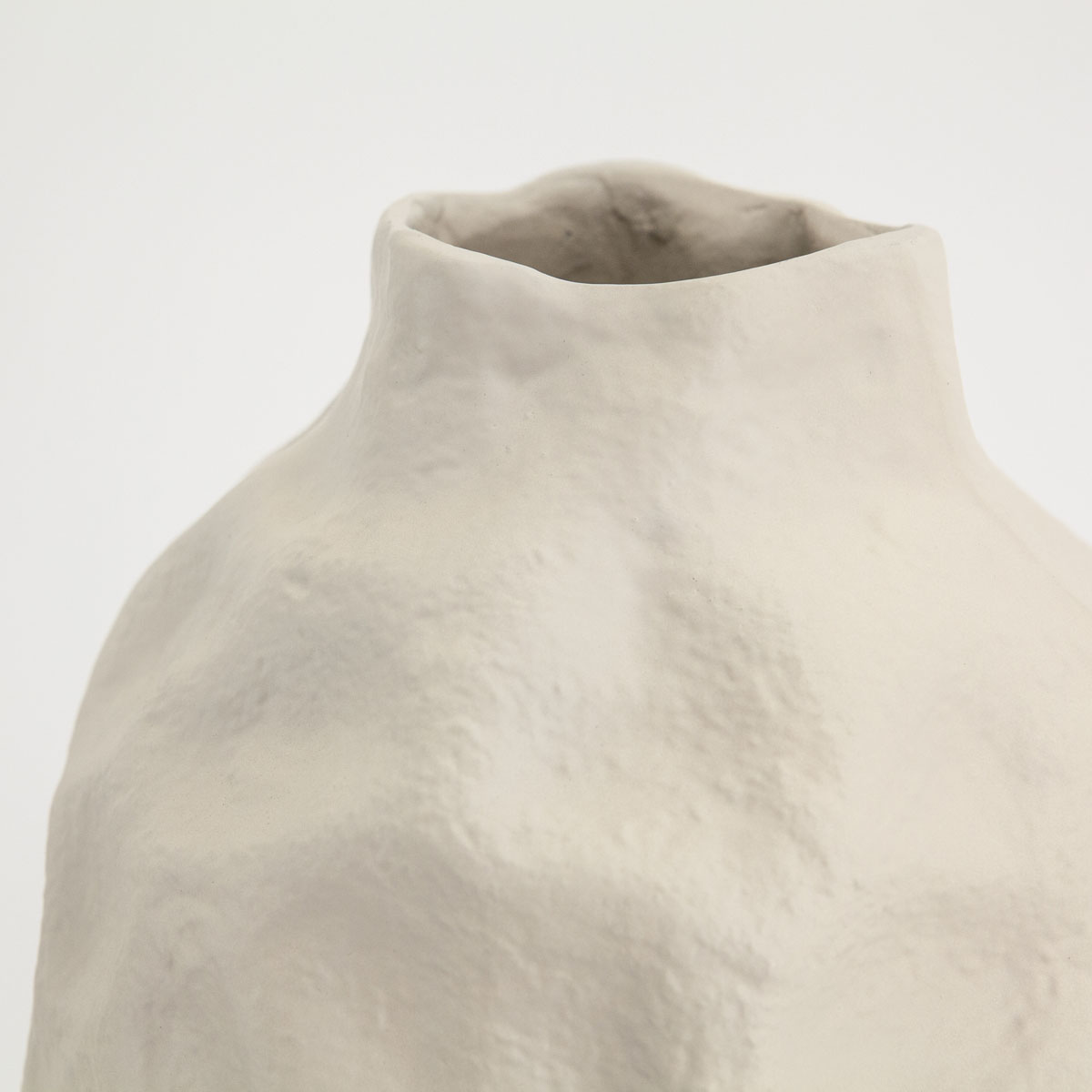 Vase Dent mittel – cremeweiß
