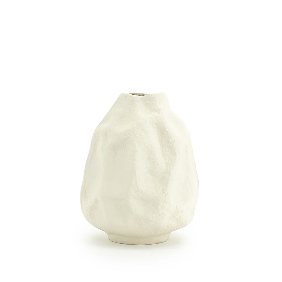 Vase Dent mittel – cremeweiß