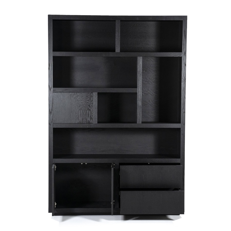 Eleonora-Schrank-Helsinki-150x220cm-2-teilig-3-Tueren-2-Schubladen-schwarz-2