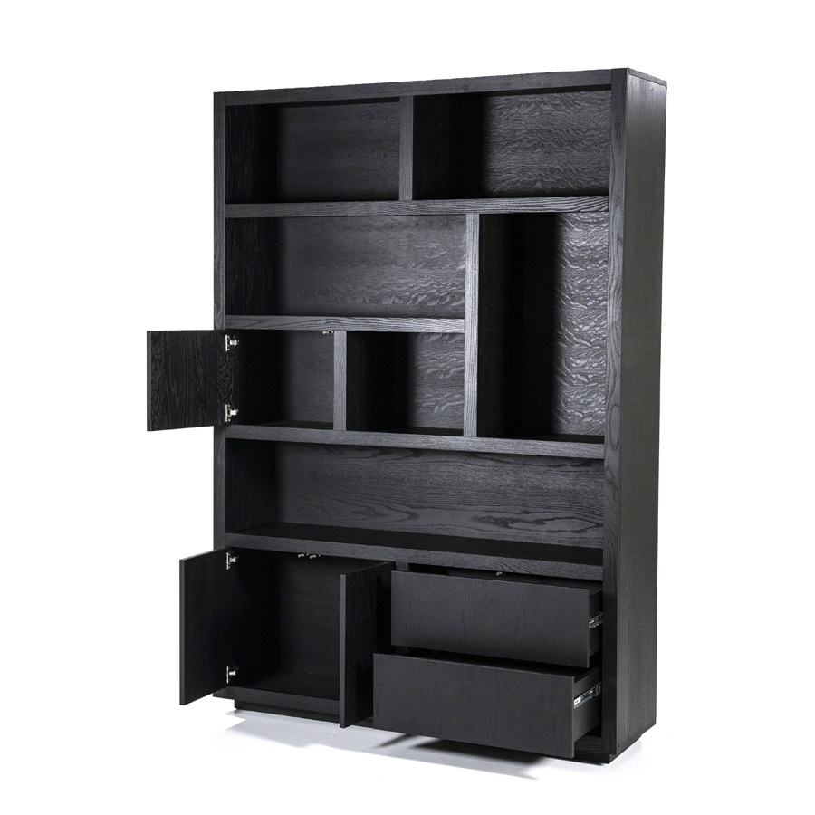 Eleonora-Schrank-Helsinki-150x220cm-2-teilig-3-Tueren-2-Schubladen-schwarz-3