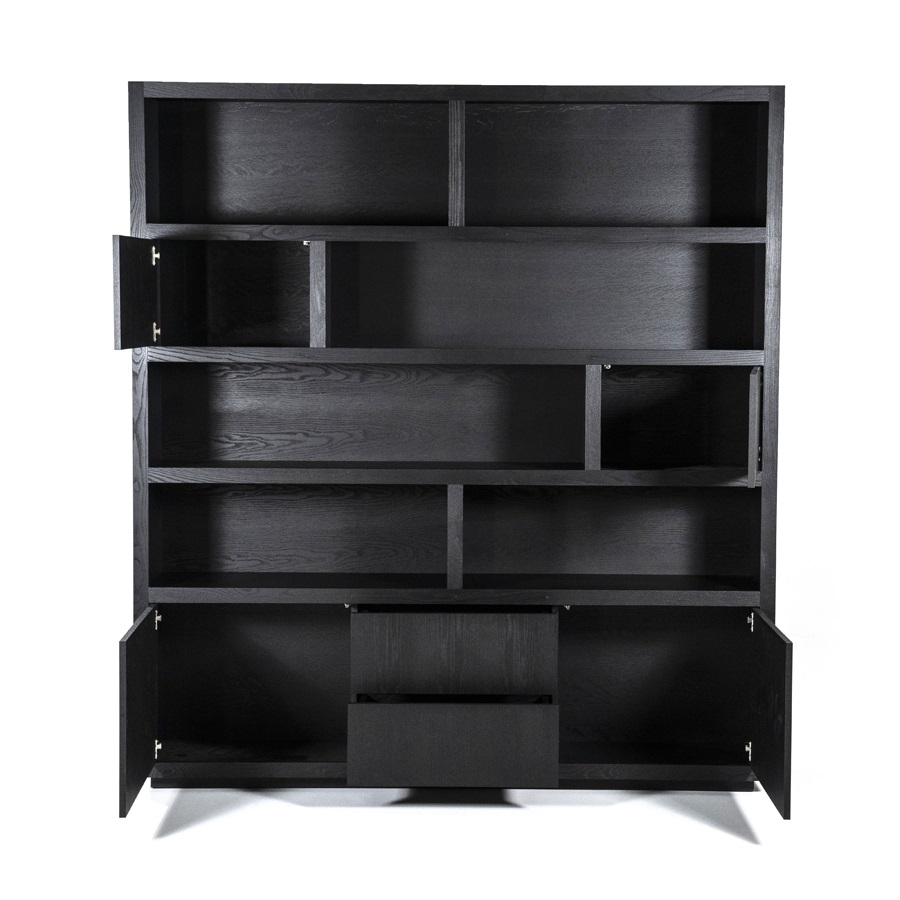 Schrank Helsinki 200x220cm 2-teilig 4 Türen 2 Schubladen – schwarz