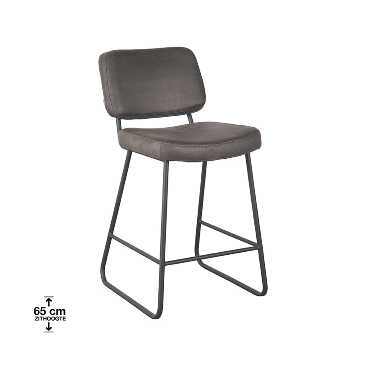 Barstuhl Noah – Wildleder Anthrazit
