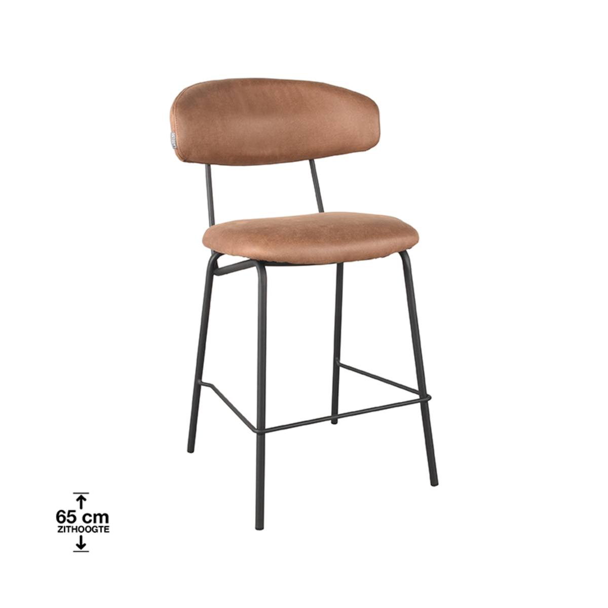 Barstuhl Zack – Wildleder Cognac