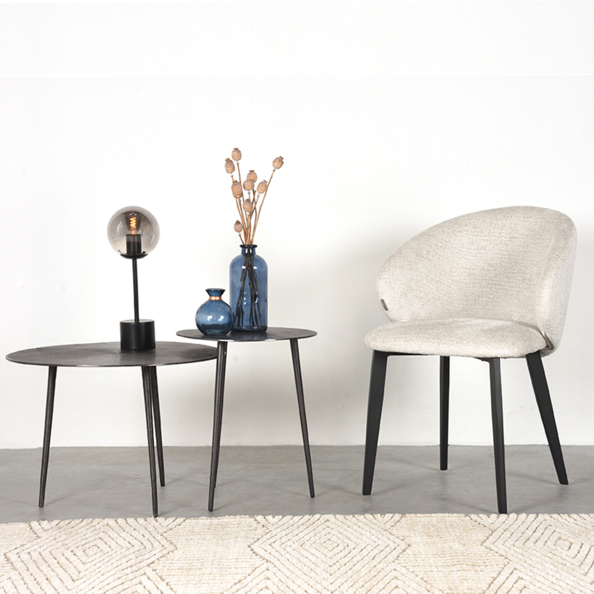 Esszimmerstuhl Logan – Wildleder Cream