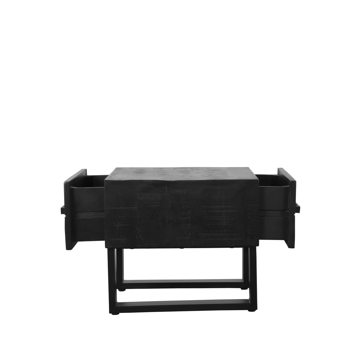 LABEL51 Couchtisch Santos – Schwarz – Mangoholz – 44×50 cm