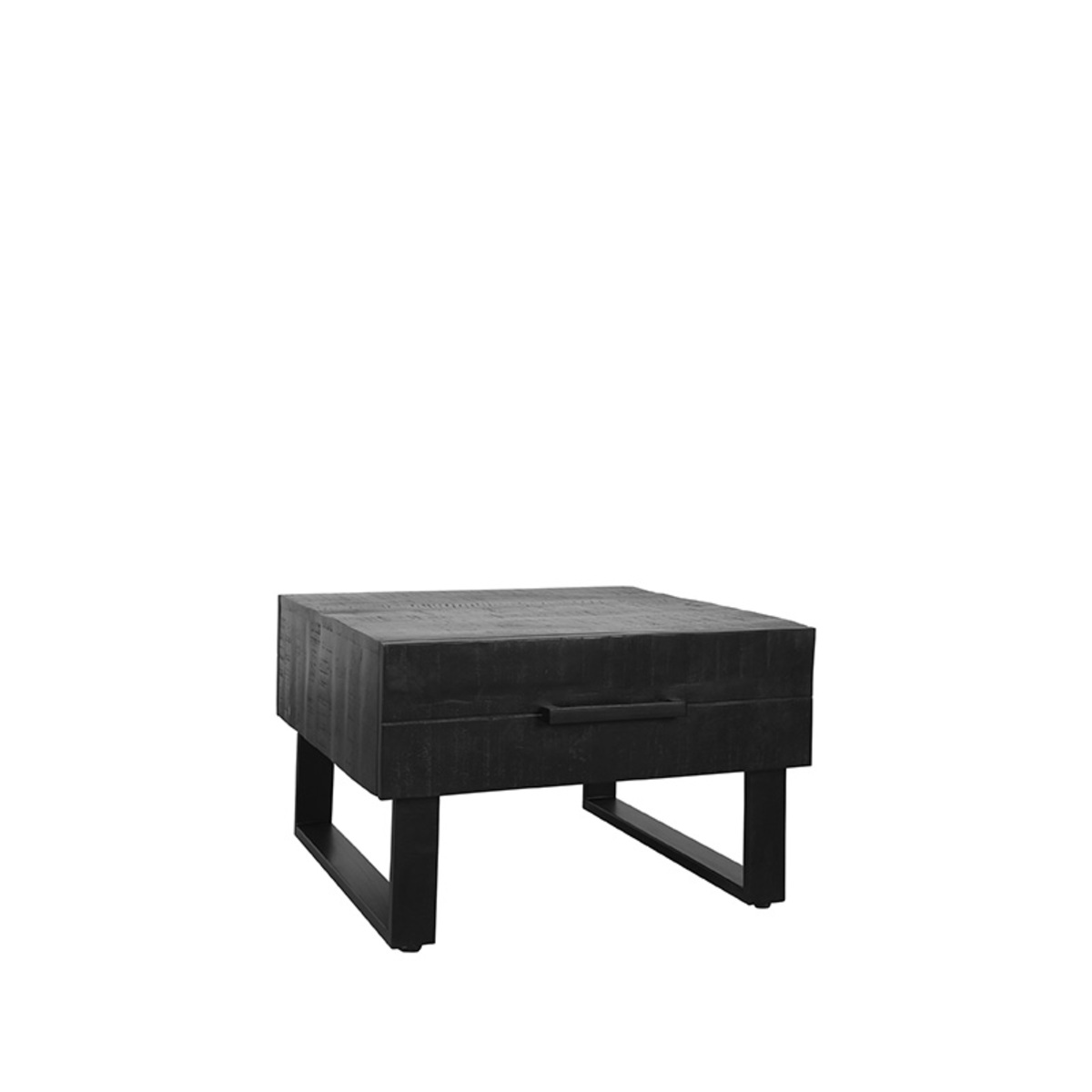 LABEL51 Couchtisch Santos – Schwarz – Mangoholz – 64×70 cm