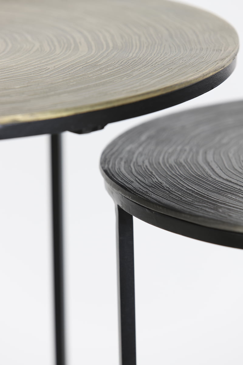 Beistelltisch 2er Set PRIMO Bronze – mattschwarz