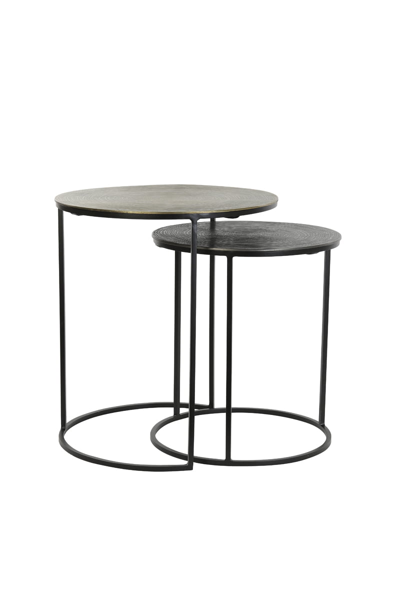 Beistelltisch 2er Set PRIMO Bronze – mattschwarz