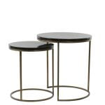 Light-Living-Beistelltisch-2er-Set-SOBRINA-Achat-schwarz-antik-Bronze