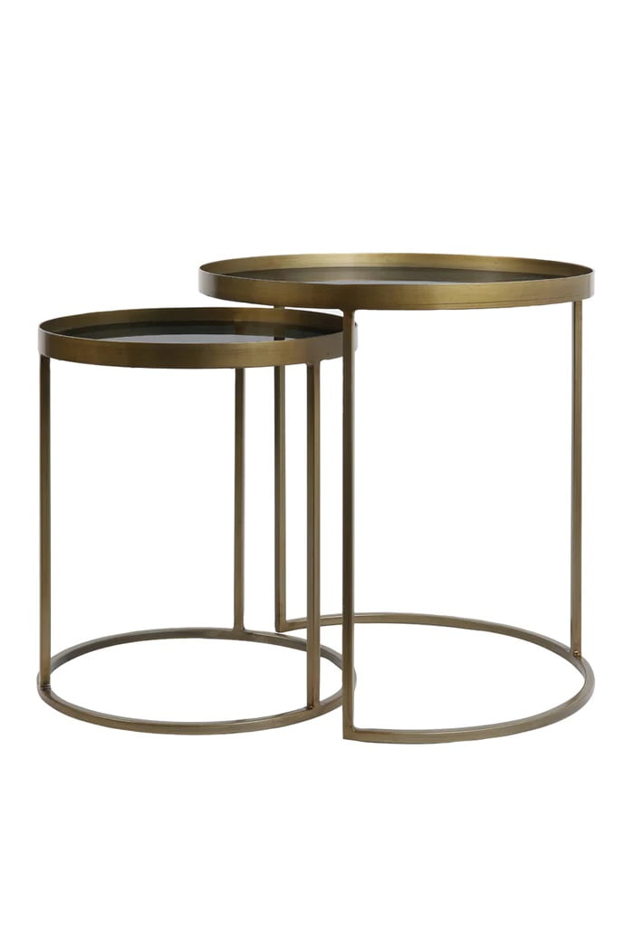 Beistelltisch 2er Set TALEK rauch antik Bronze