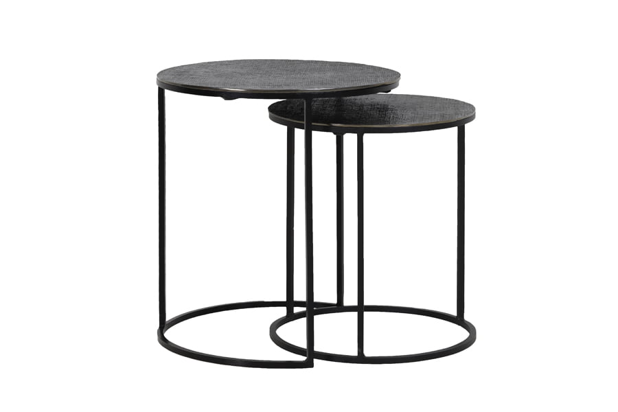 Beistelltisch  RENGO schwarz – nickel