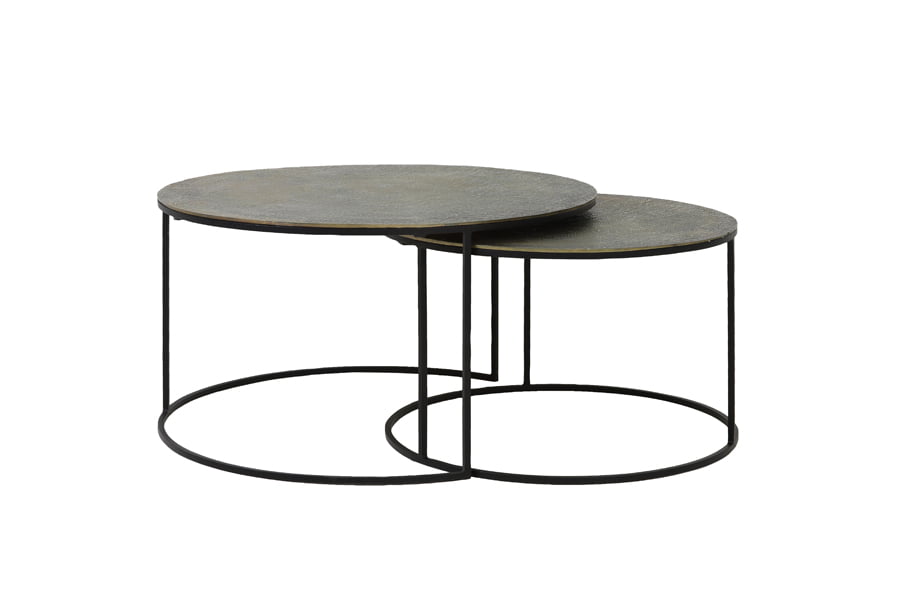 Couchtisch 2er Set  RENGO antik Bronze