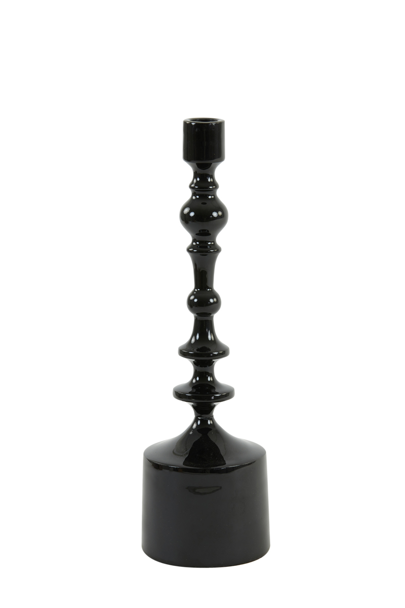 Kerzenständer Ø10×34 cm SHEVA glänzend schwarz