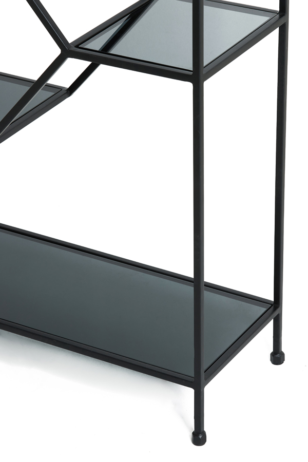 Light-Living-Schrank-offen-100x34x214-cm-AINO-Rauchglas-Mattschwarz-2