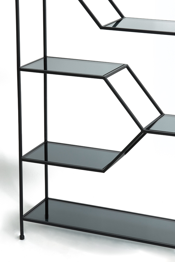 Light-Living-Schrank-offen-100x34x214-cm-AINO-Rauchglas-Mattschwarz-5