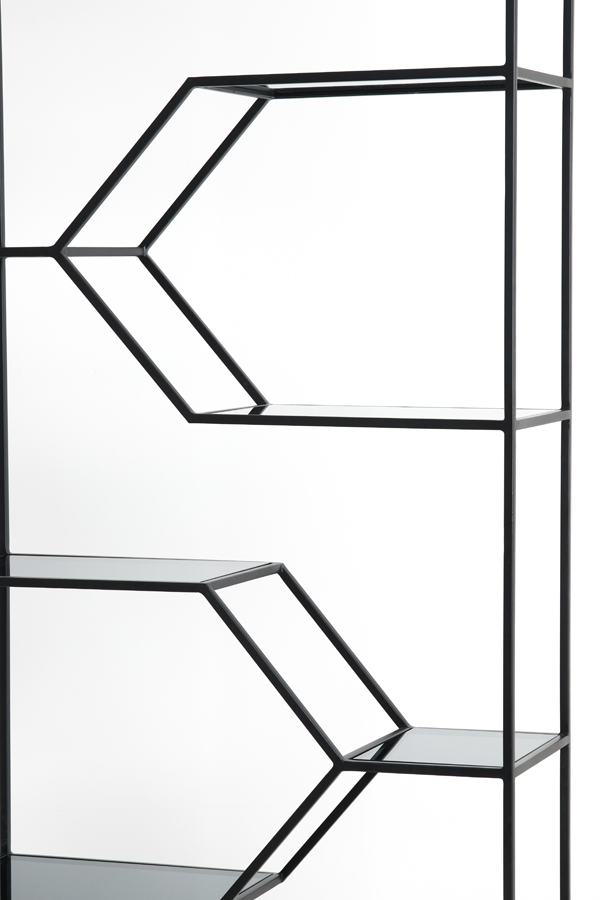 Light-Living-Schrank-offen-100x34x214-cm-AINO-Rauchglas-Mattschwarz-6