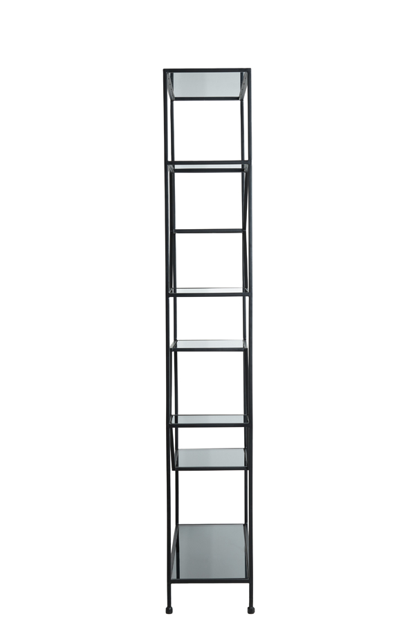 Light-Living-Schrank-offen-100x34x214-cm-AINO-Rauchglas-Mattschwarz-7