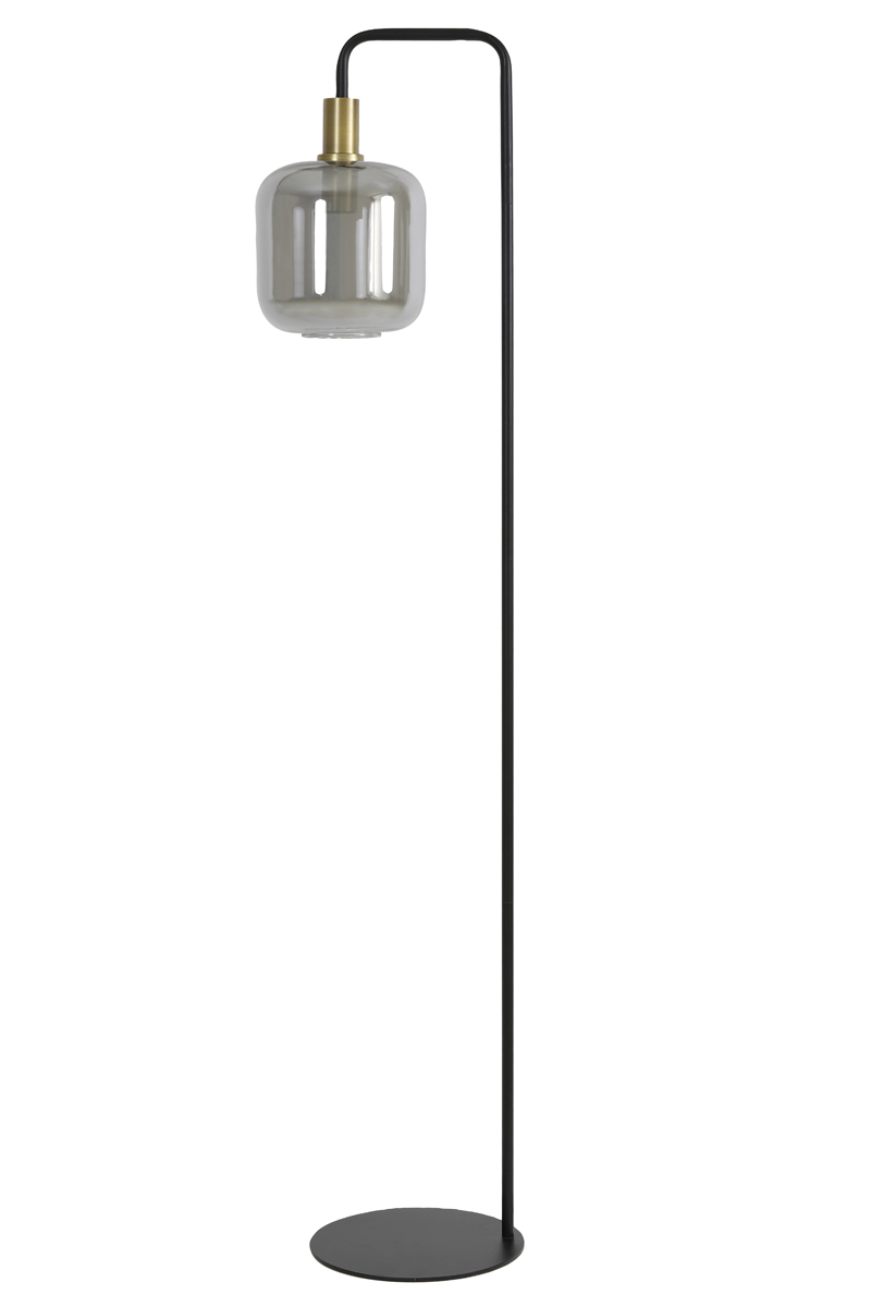 Stehlampe LEKAR antik Bronze + Rauchglas