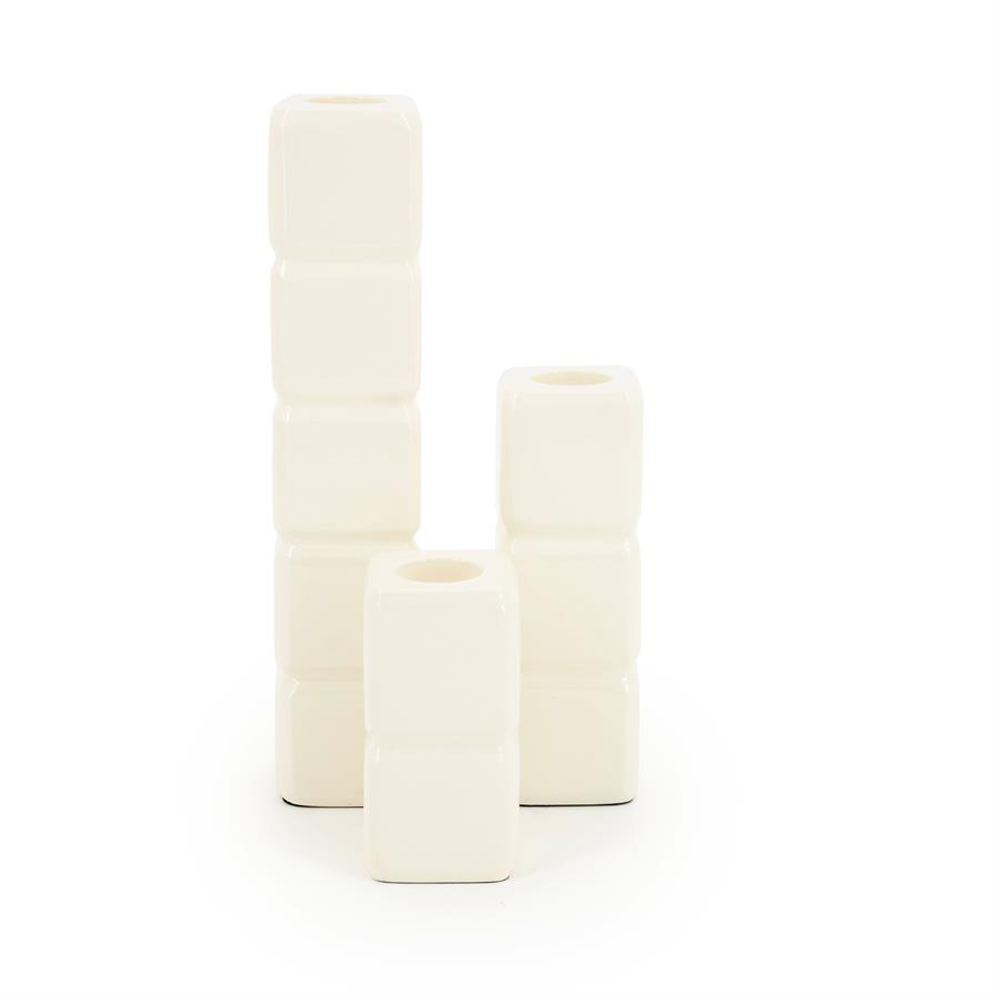 Kerzenleuchter Set Cube Beige