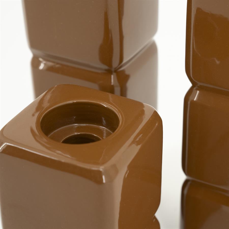 Kerzenständer Set Cube Mustard