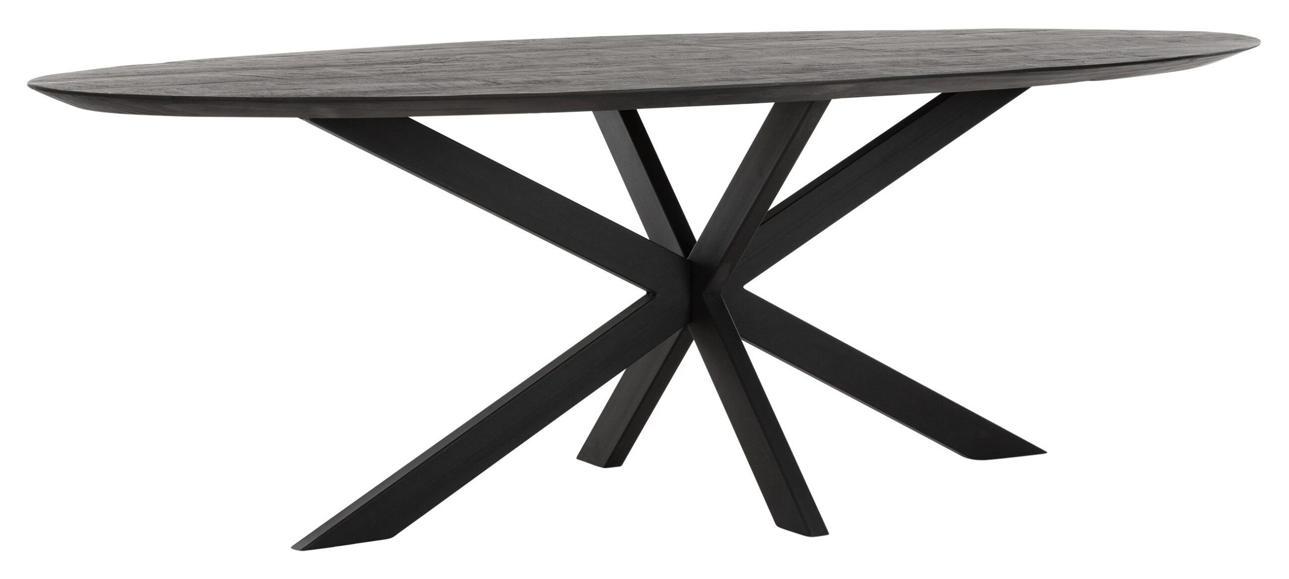 Esszimmertisch Timeless Black Shape Oval Teakholz