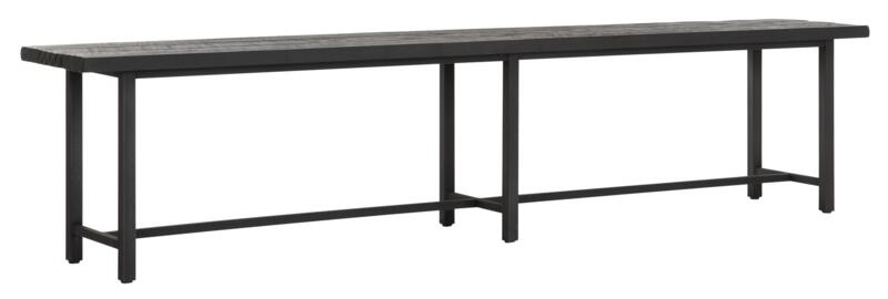 Esszimmerbank Timeless Black Balken Teakholz