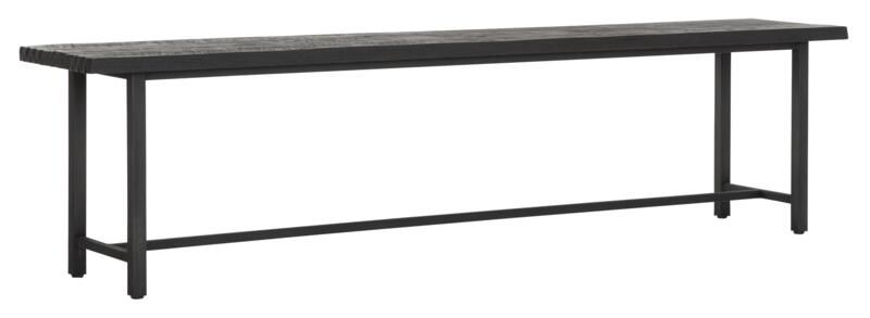 Esszimmerbank Timeless Black Balken Teakholz