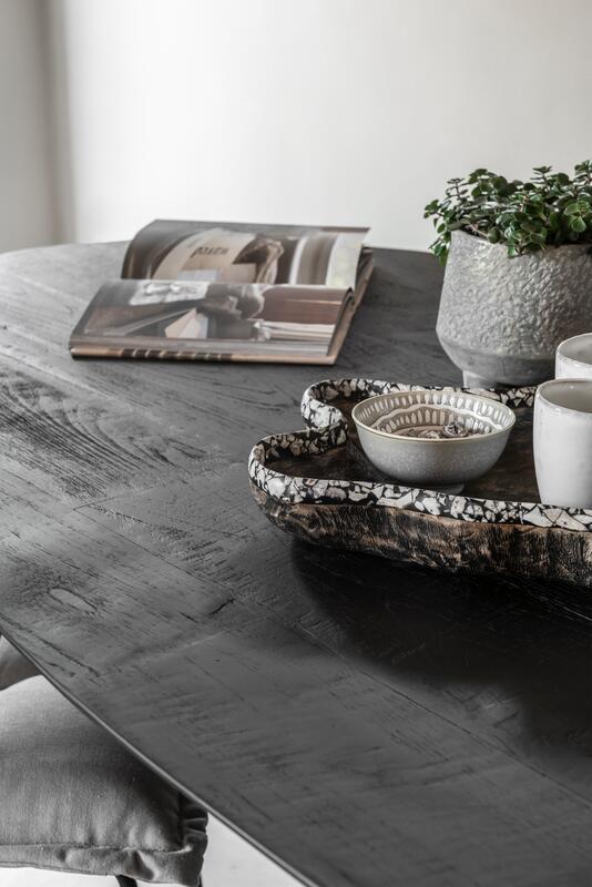 Esszimmertisch Timeless Black Shap Oval Teakholz
