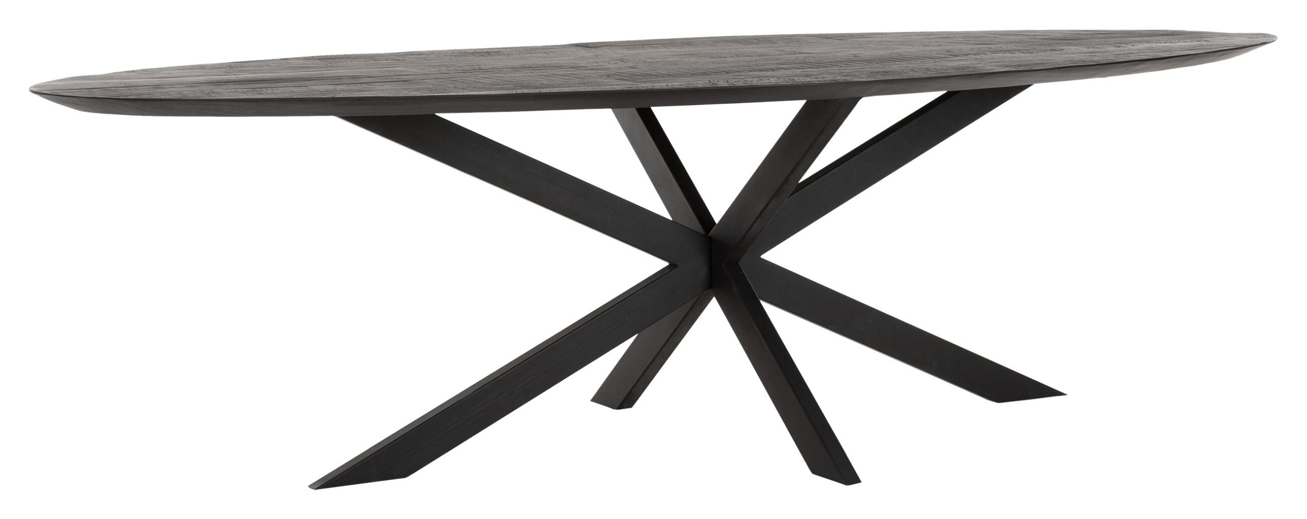 Esszimmertisch Timeless Black Shap Oval Teakholz