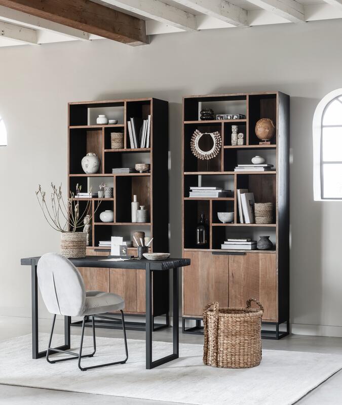 DTP-Home-Schreibtisch-Timeless-Black-Balken-Teakholz-2