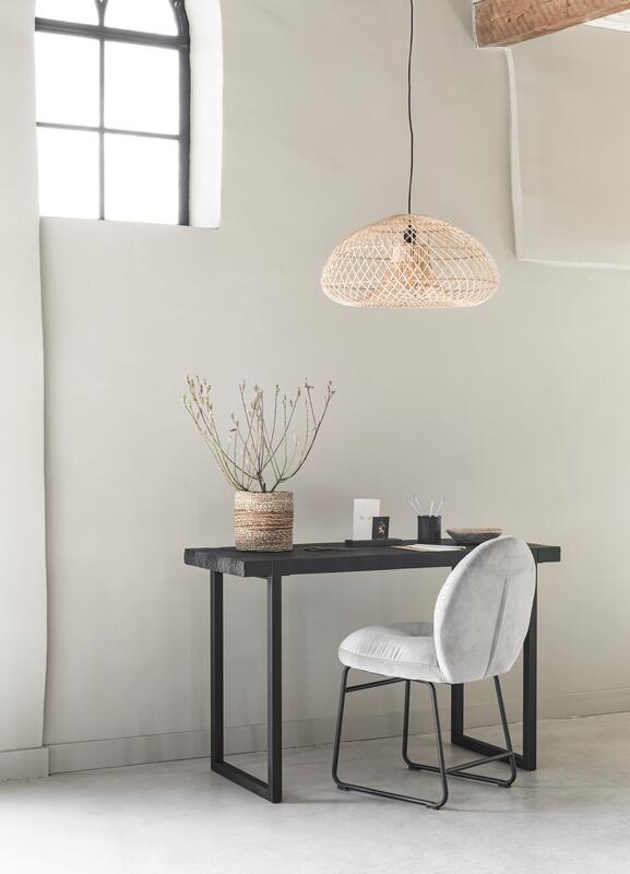 Schreibtisch Timeless Black Balken Teakholz