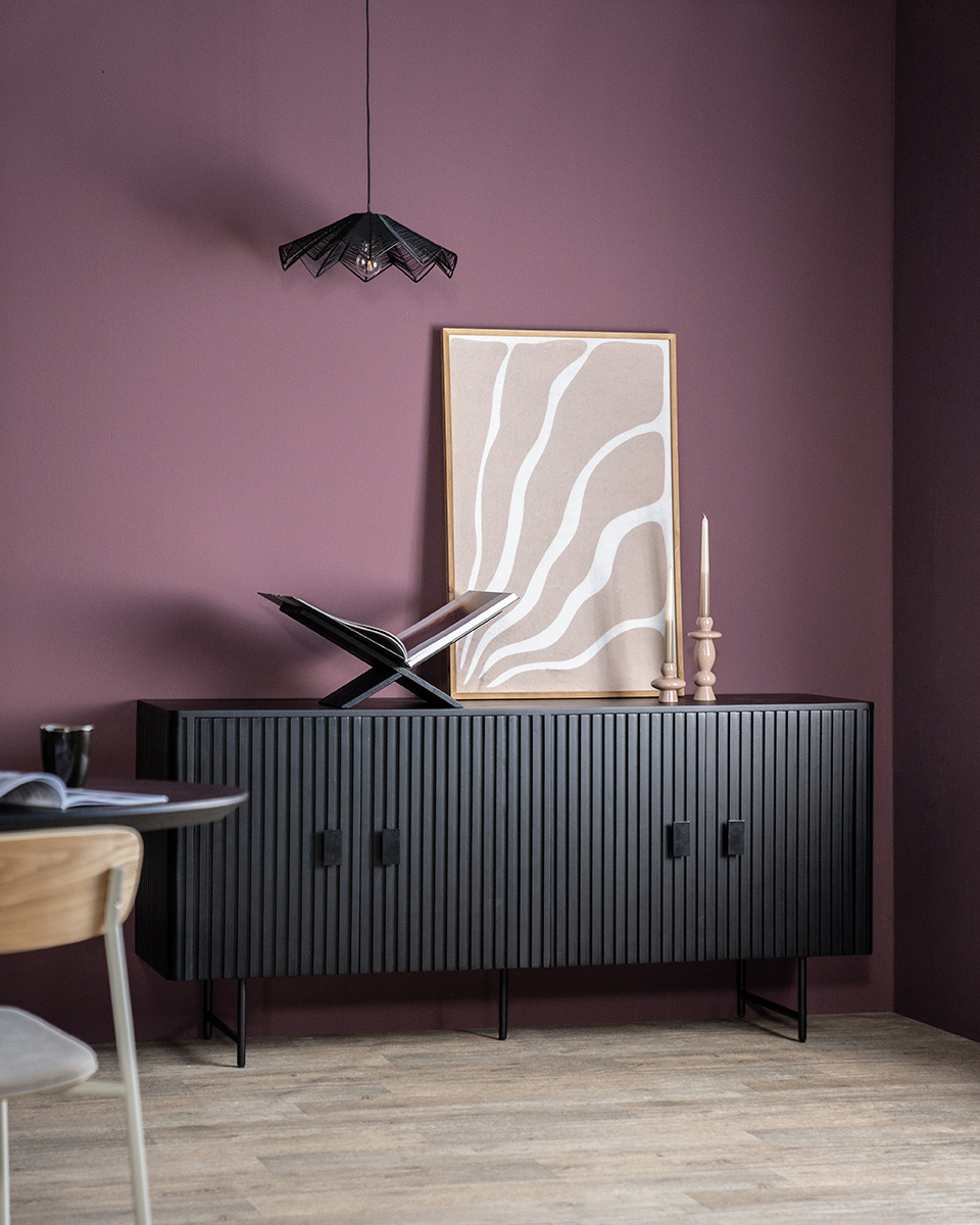 Kommode Remi 4 Türen Schwarz