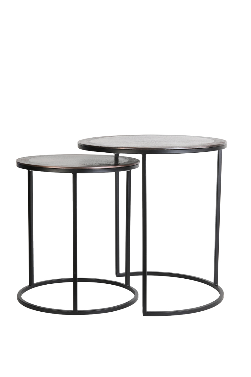 Beistelltisch 2er Set TALCA antik Kupfer schwarz
