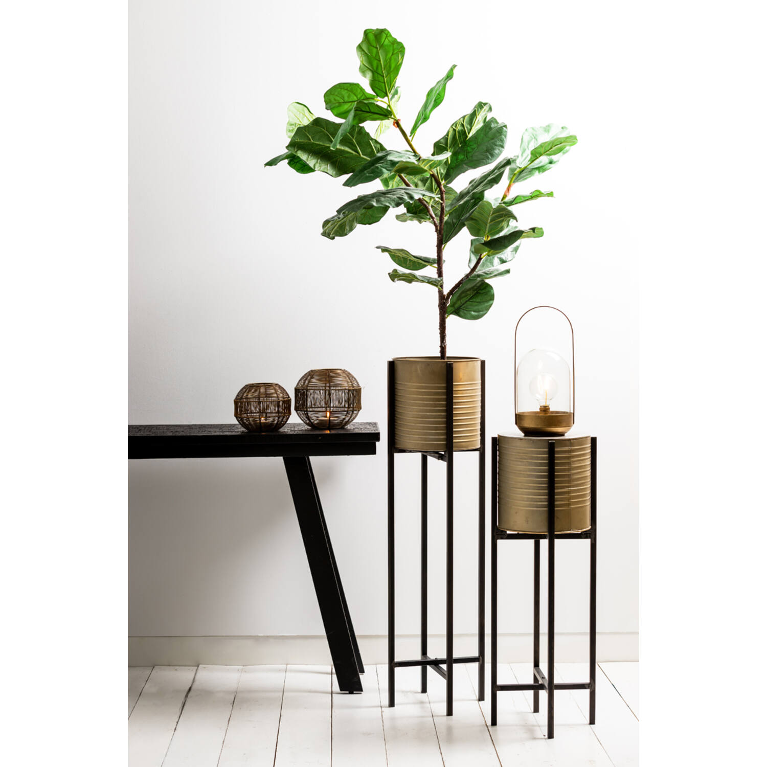 Blumentopf deko CASKI Zinn Bronze