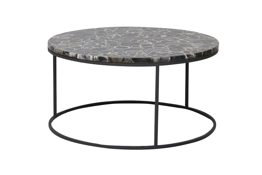 Couchtisch AXAT Achat braun – schwarz