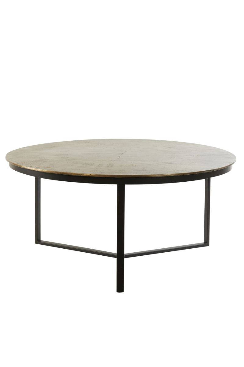 Couchtisch RETIRO roh antik Bronze mattschwarz