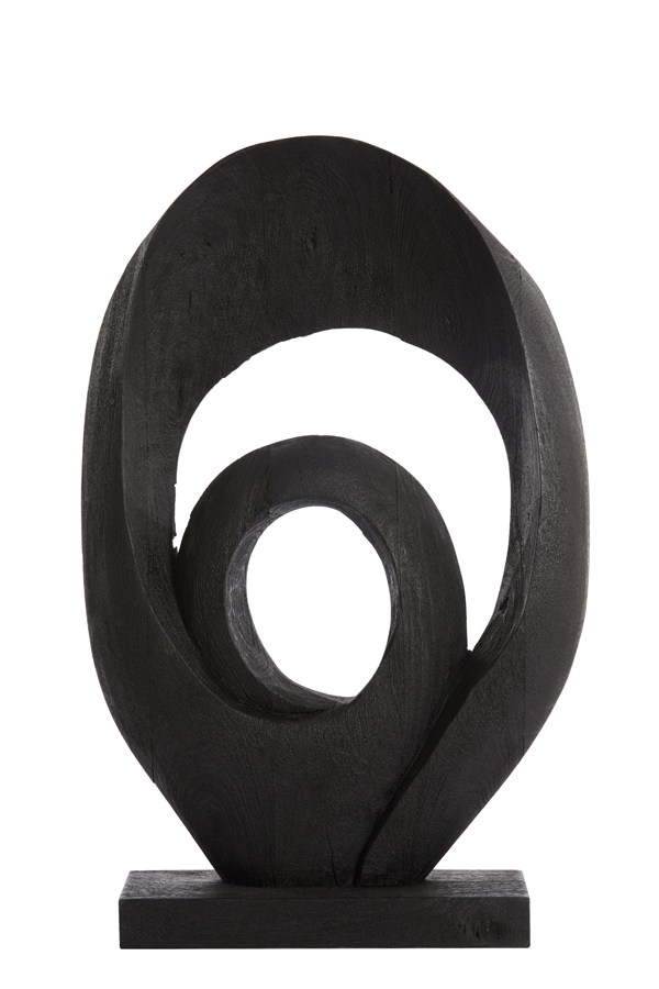 Ornament RANDA Holz mattschwarz