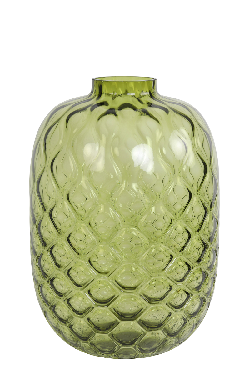 Vase CARINO Glas olivgrün