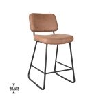 Barstuhl Noah - Wildleder Cognac
