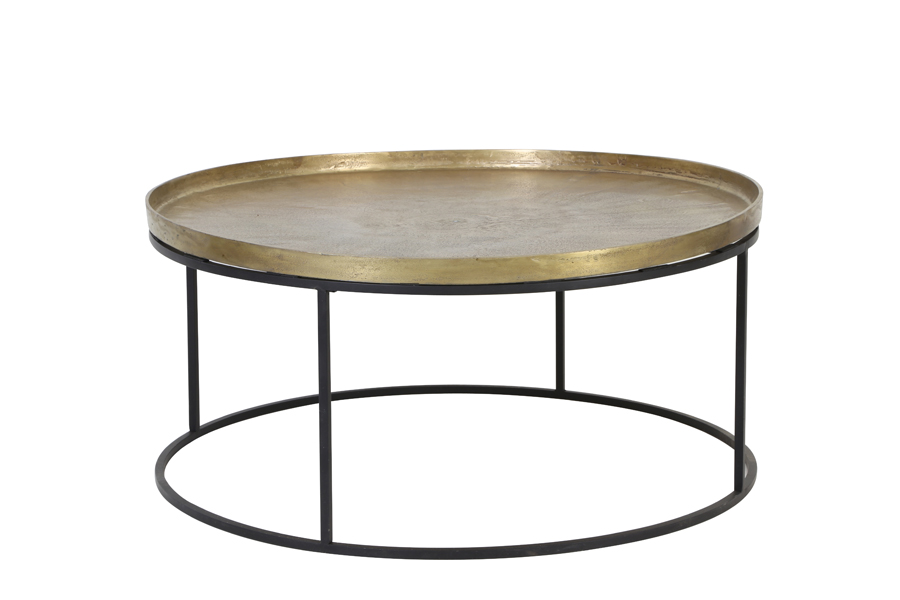 Couchtisch SERENA roh antik Bronze mattschwarz