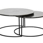 Couchtisch 2er Set THIZAS roh nickel - mattschwarz