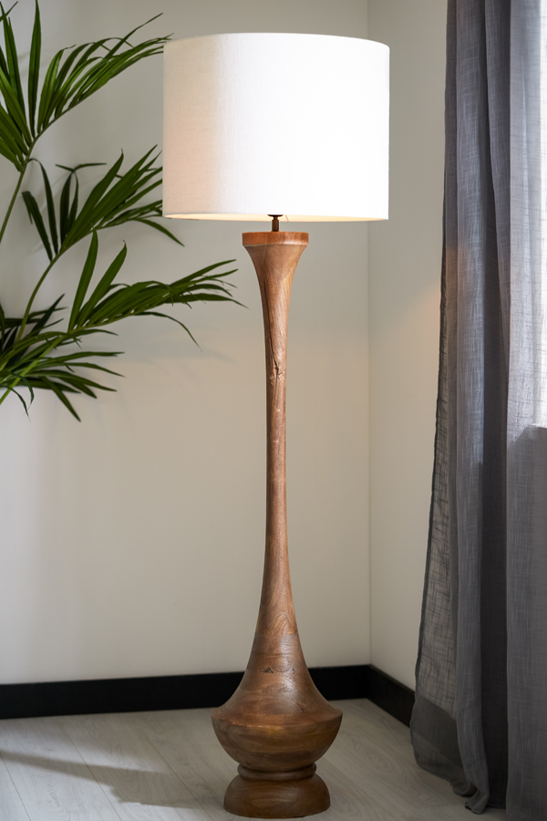 Stehlampe NICOLO Holz matt dunkelbraun